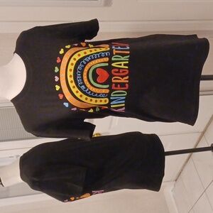 2/$50 New Black "Kindergarten" Tee - Size Small
